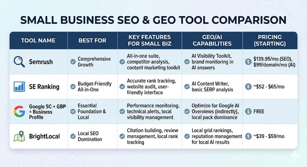 SEO & GEO tools